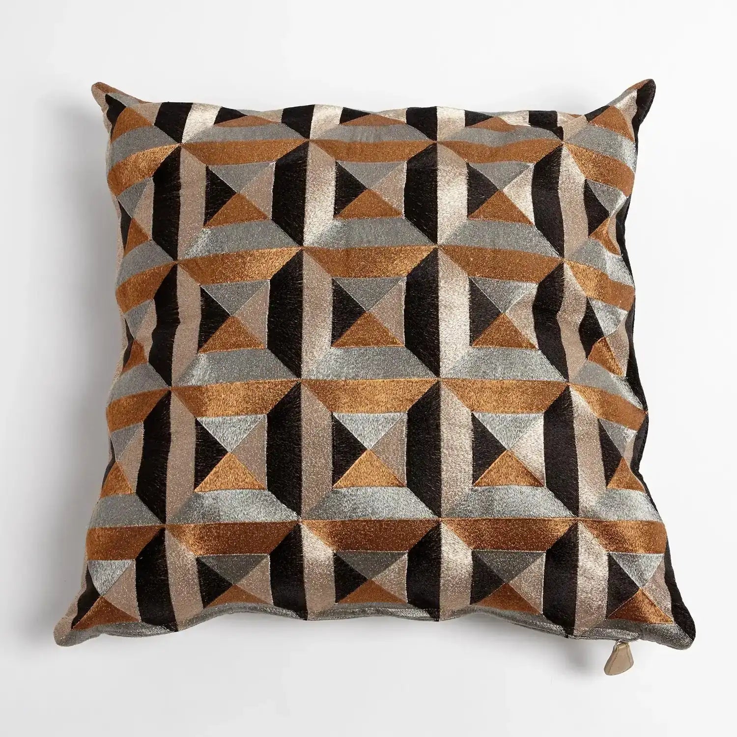GLOBAL VIEWS TRIANGLE MARQUETRY PILLOW - Decorative Accents