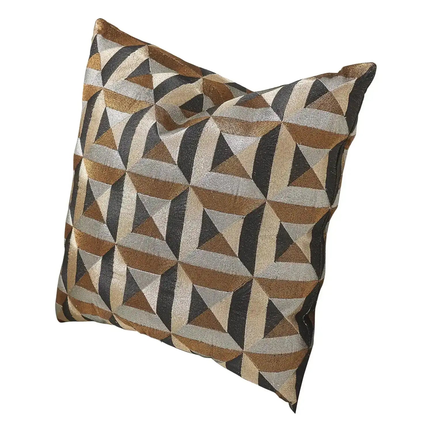 GLOBAL VIEWS TRIANGLE MARQUETRY PILLOW - Decorative Accents