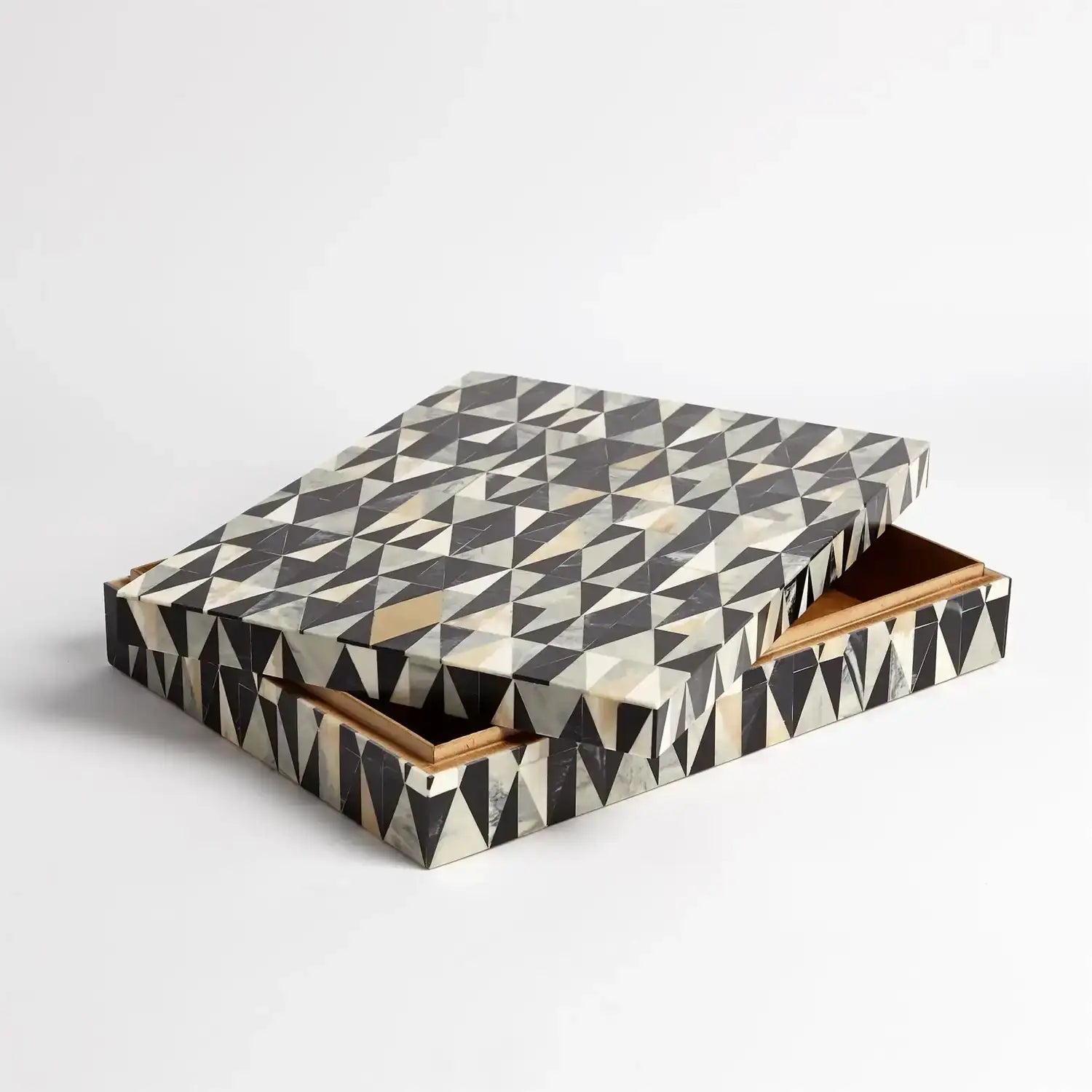 GLOBAL VIEWS BRASS DIAMOND BOX - Decorative Accents