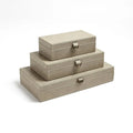 GLOBAL VIEWS MARBLED LEATHER D RING BOX - Decorative Accents