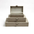 GLOBAL VIEWS MARBLED LEATHER D RING BOX - Decorative Accents