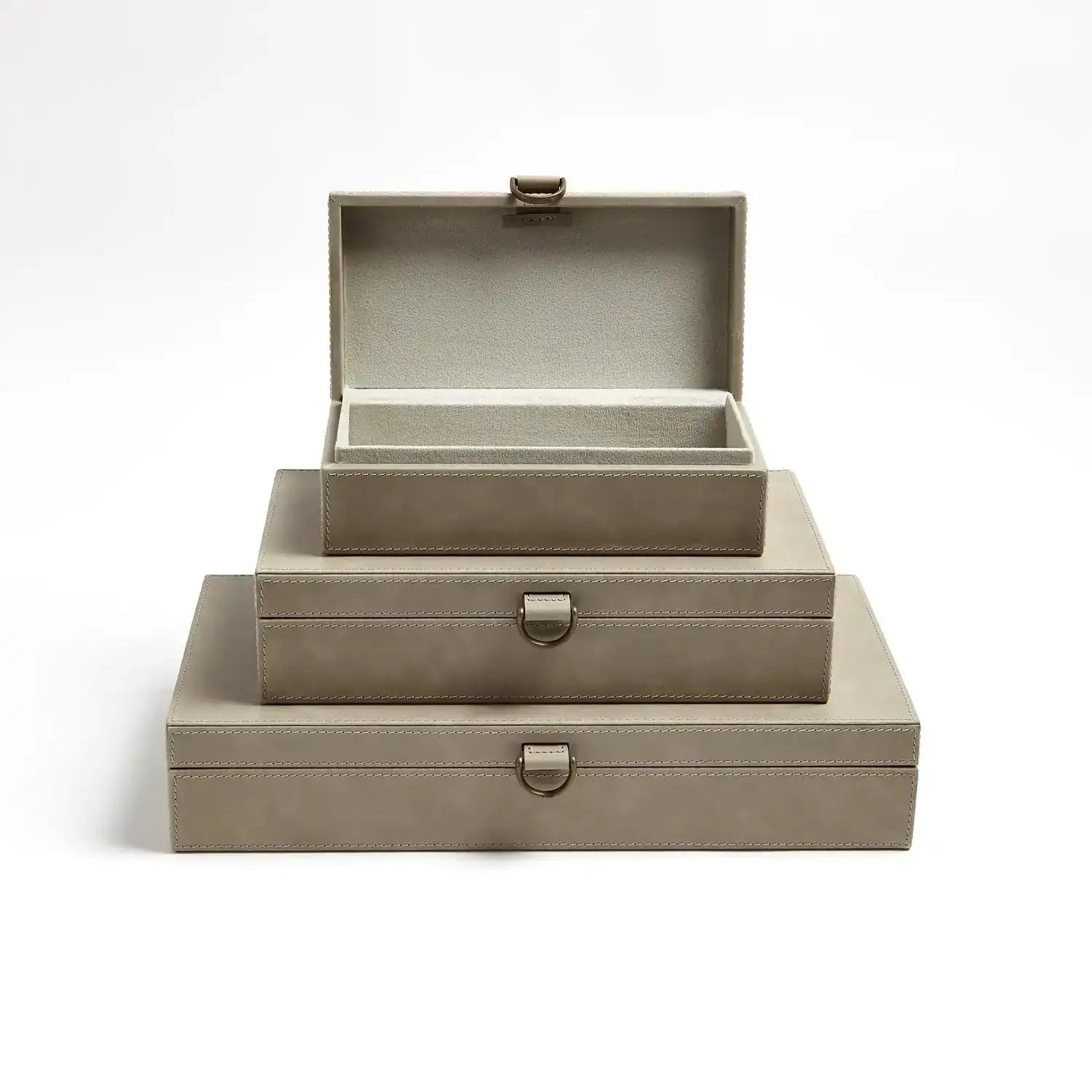 GLOBAL VIEWS MARBLED LEATHER D RING BOX - Decorative Accents