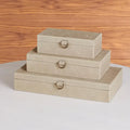 GLOBAL VIEWS MARBLED LEATHER D RING BOX - Decorative Accents