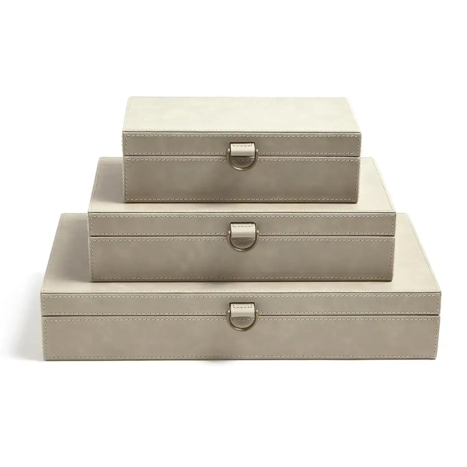 GLOBAL VIEWS MARBLED LEATHER D RING BOX - Decorative Accents