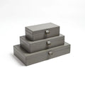 GLOBAL VIEWS MARBLED LEATHER D RING BOX - Decorative Accents