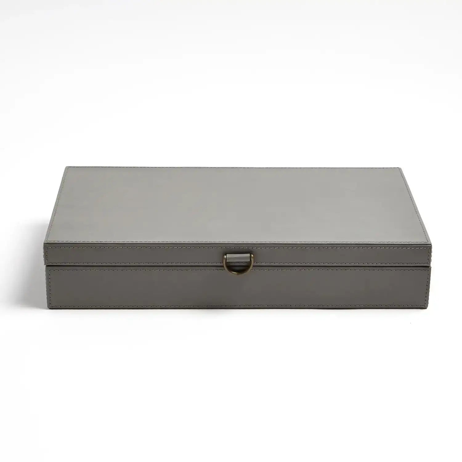 GLOBAL VIEWS MARBLED LEATHER D RING BOX - Decorative Accents