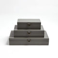 GLOBAL VIEWS MARBLED LEATHER D RING BOX - Decorative Accents