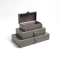 GLOBAL VIEWS MARBLED LEATHER D RING BOX - Decorative Accents