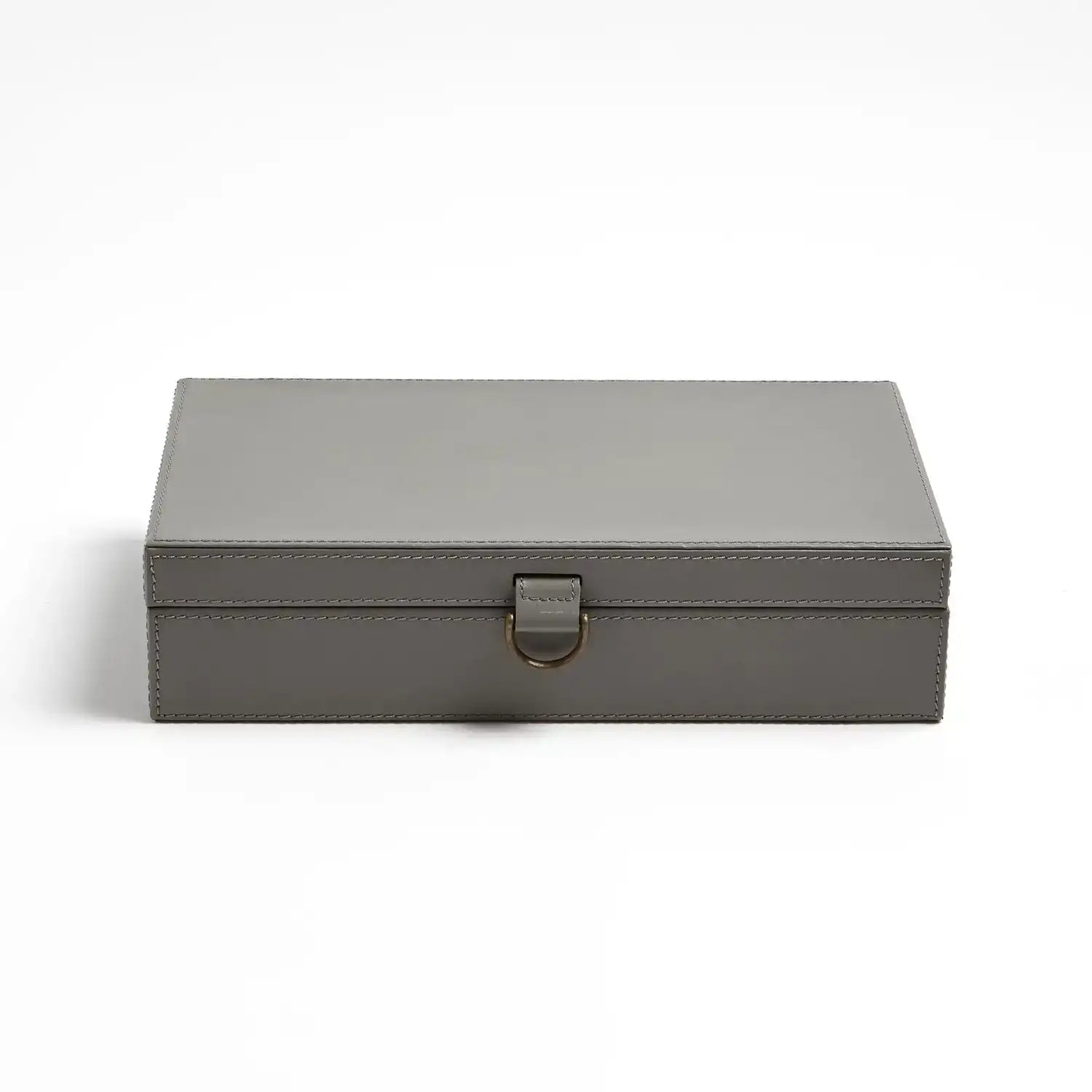 GLOBAL VIEWS MARBLED LEATHER D RING BOX - Decorative Accents