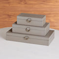 GLOBAL VIEWS MARBLED LEATHER D RING BOX - Decorative Accents