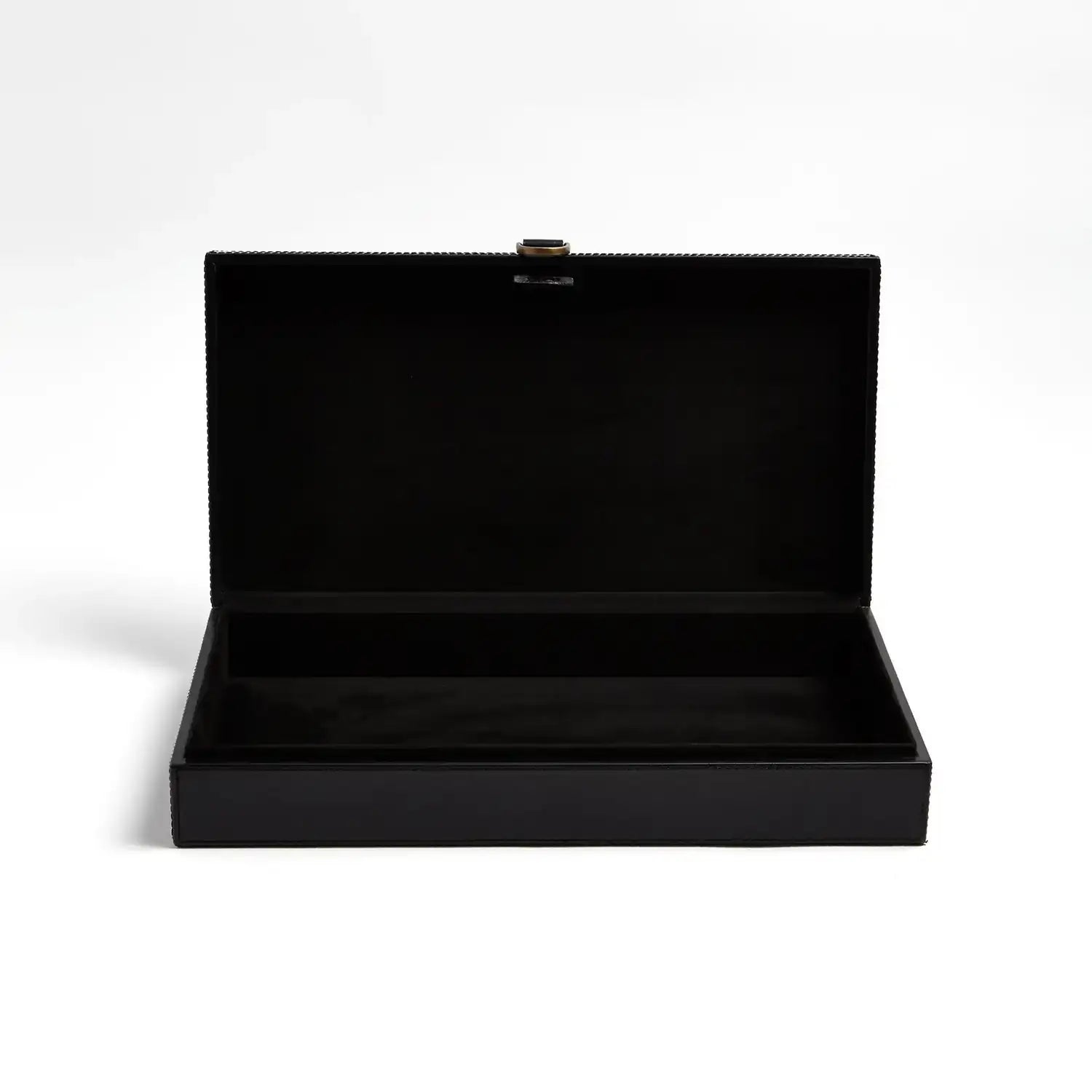 GLOBAL VIEWS MARBLED LEATHER D RING BOX - Decorative Accents
