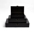 GLOBAL VIEWS MARBLED LEATHER D RING BOX - Decorative Accents