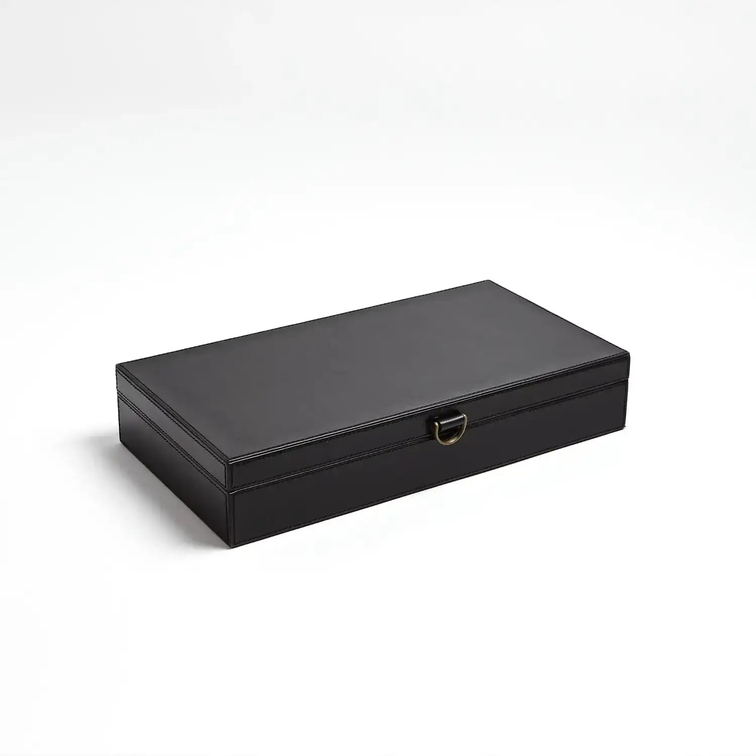 GLOBAL VIEWS MARBLED LEATHER D RING BOX - Decorative Accents
