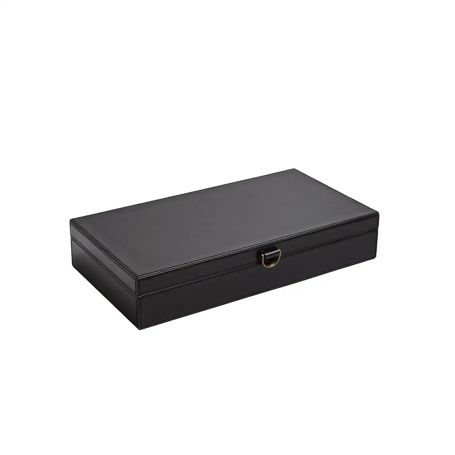 GLOBAL VIEWS MARBLED LEATHER D RING BOX - Decorative Accents