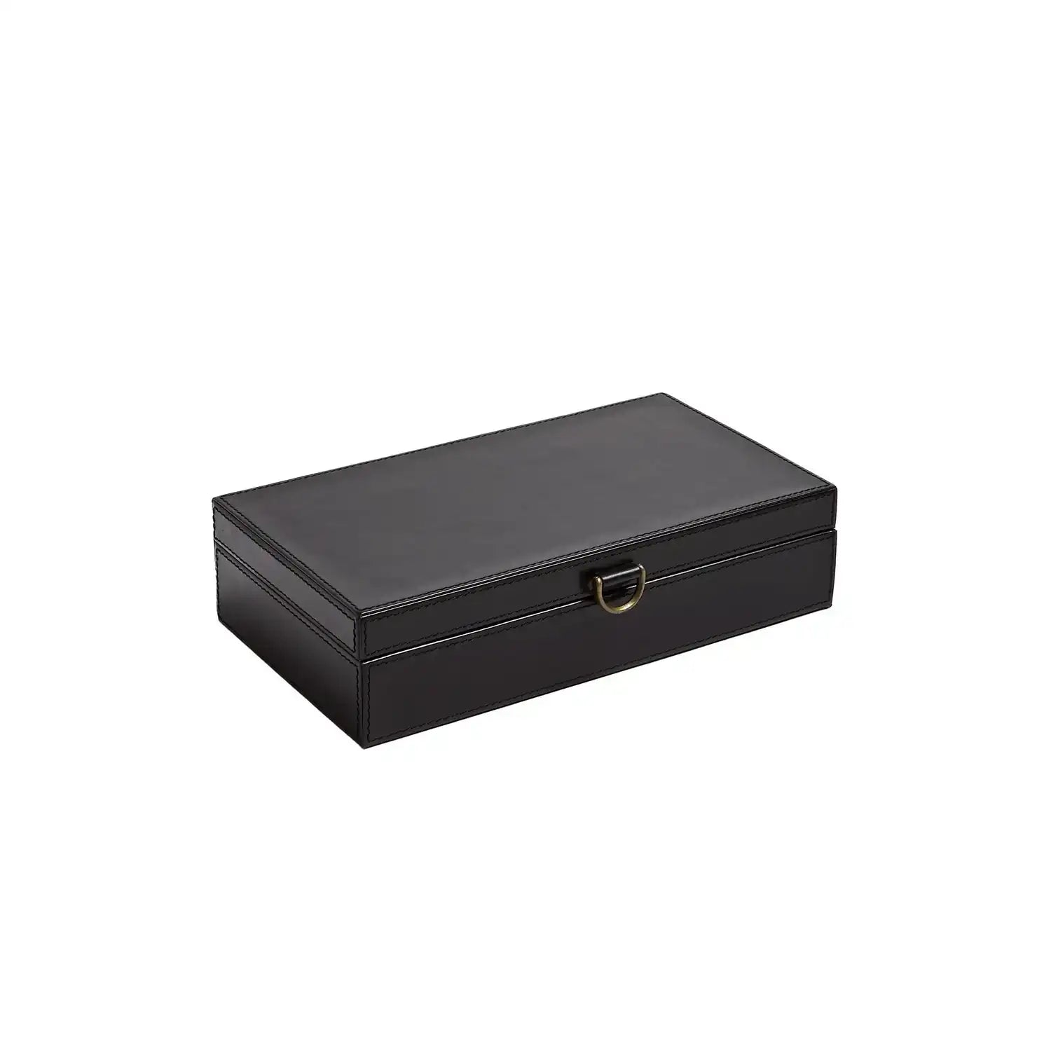 GLOBAL VIEWS MARBLED LEATHER D RING BOX - Decorative Accents