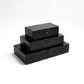 GLOBAL VIEWS MARBLED LEATHER D RING BOX - Decorative Accents