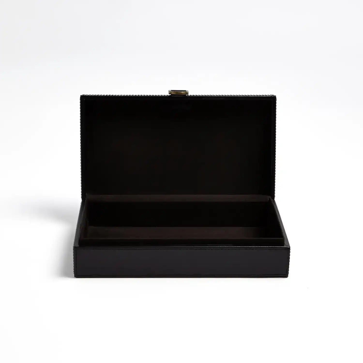 GLOBAL VIEWS MARBLED LEATHER D RING BOX - Decorative Accents