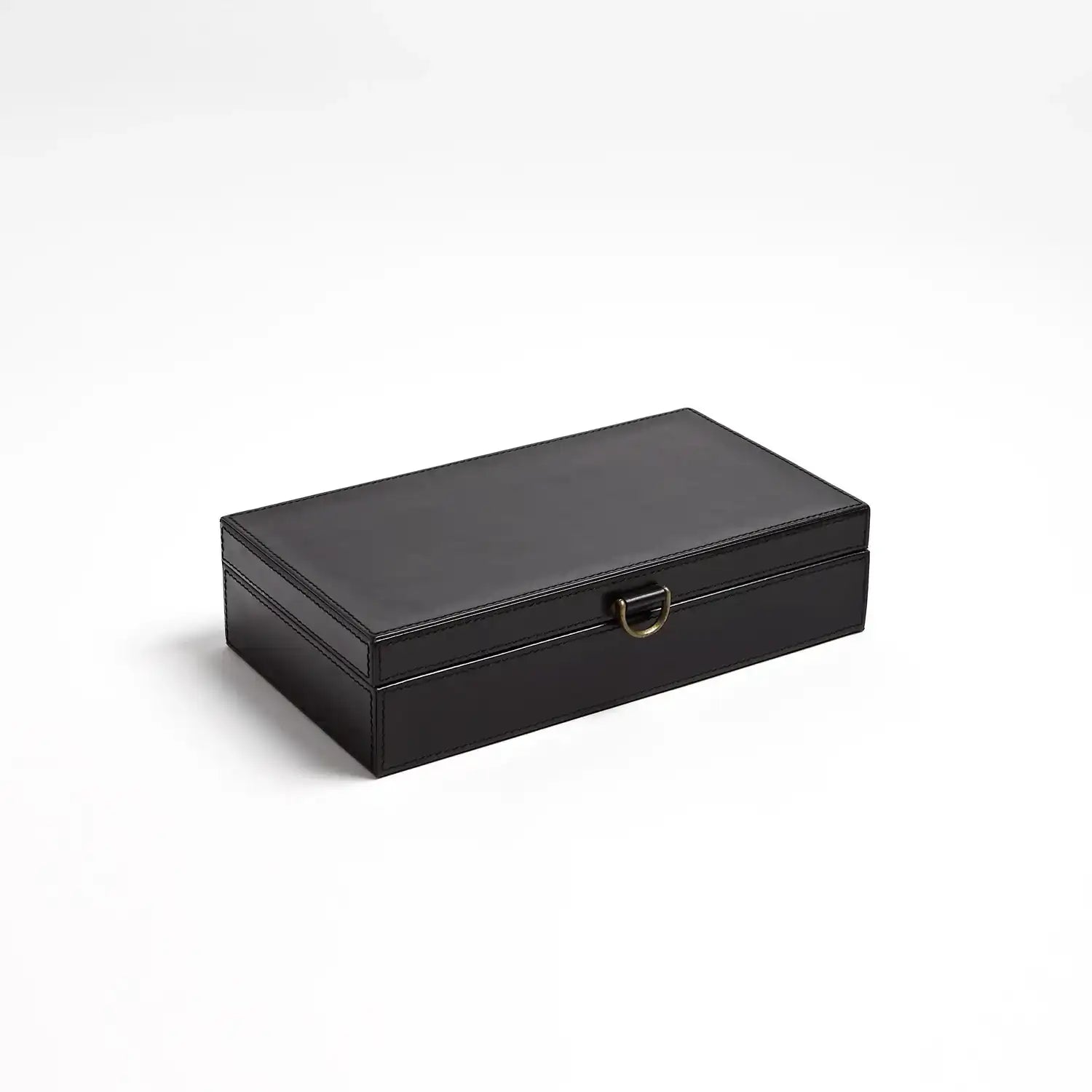 GLOBAL VIEWS MARBLED LEATHER D RING BOX - Decorative Accents