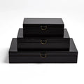 GLOBAL VIEWS MARBLED LEATHER D RING BOX - Decorative Accents
