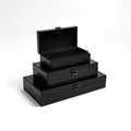 GLOBAL VIEWS MARBLED LEATHER D RING BOX - Decorative Accents
