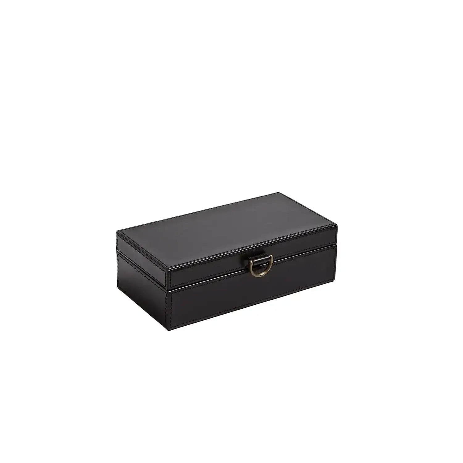 GLOBAL VIEWS MARBLED LEATHER D RING BOX - Decorative Accents