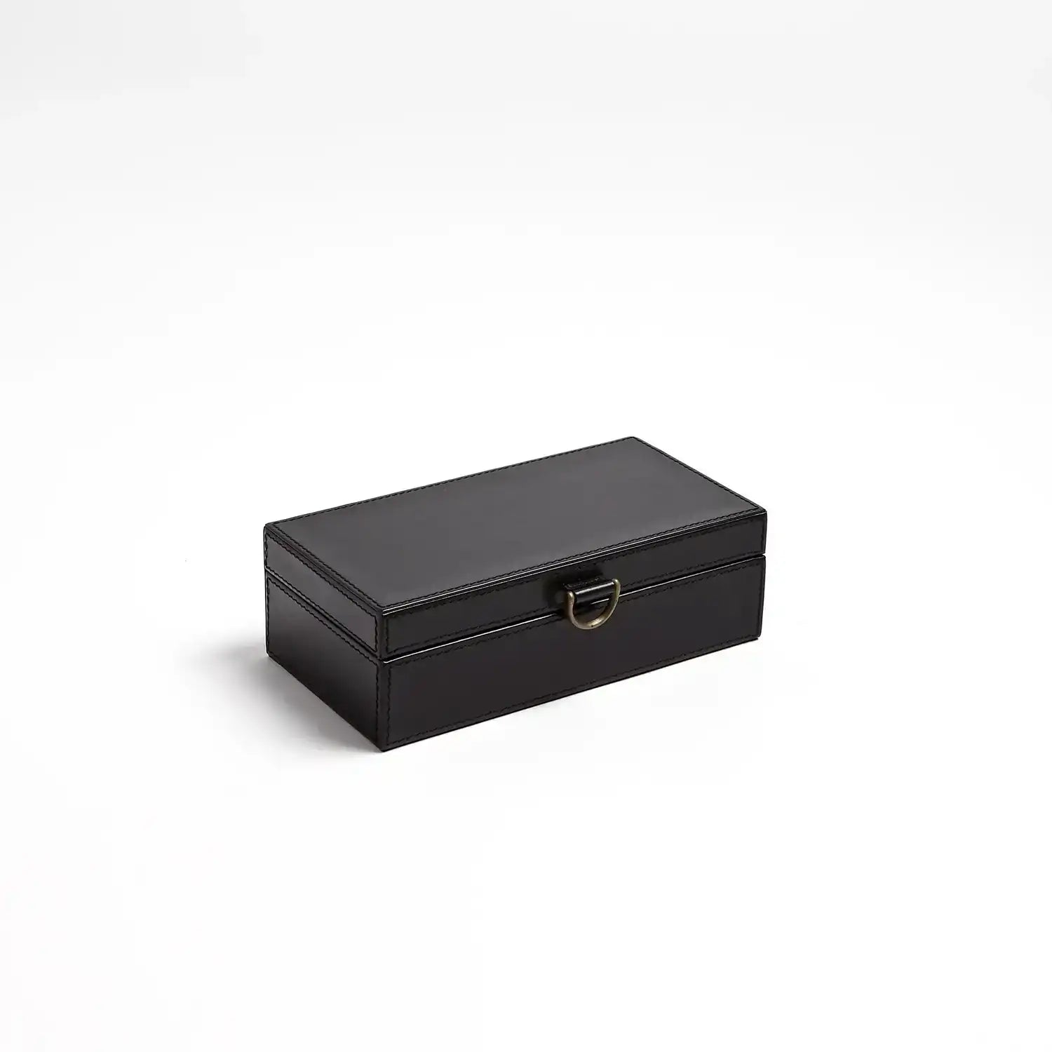 GLOBAL VIEWS MARBLED LEATHER D RING BOX - Decorative Accents