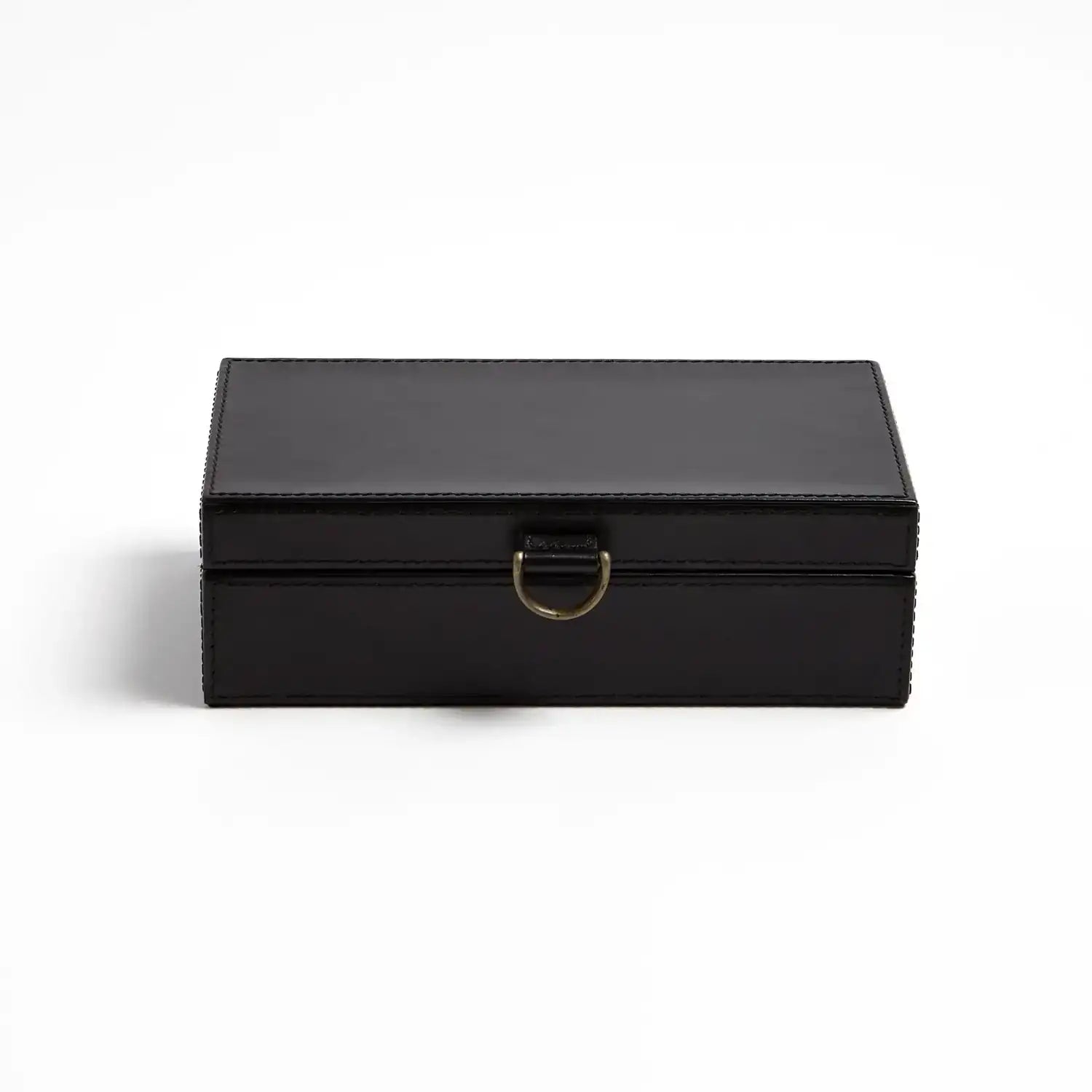 GLOBAL VIEWS MARBLED LEATHER D RING BOX - Decorative Accents
