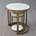 GLOBAL VIEWS S/3 MARBLE TOP NESTING TABLES - Side