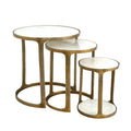 GLOBAL VIEWS S/3 MARBLE TOP NESTING TABLES - Side