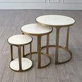 GLOBAL VIEWS S/3 MARBLE TOP NESTING TABLES - Side