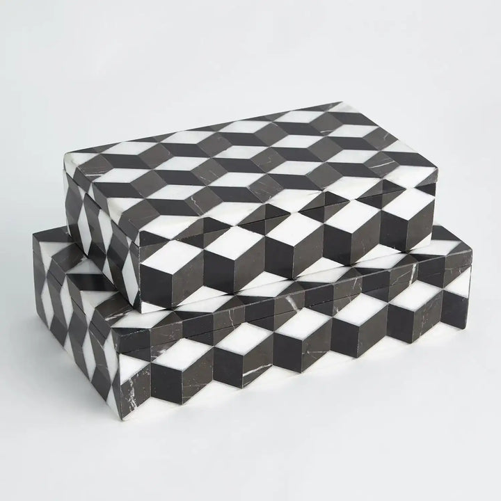 GLOBAL VIEWS ESCHER MARBLE BOX - Decorative Accents