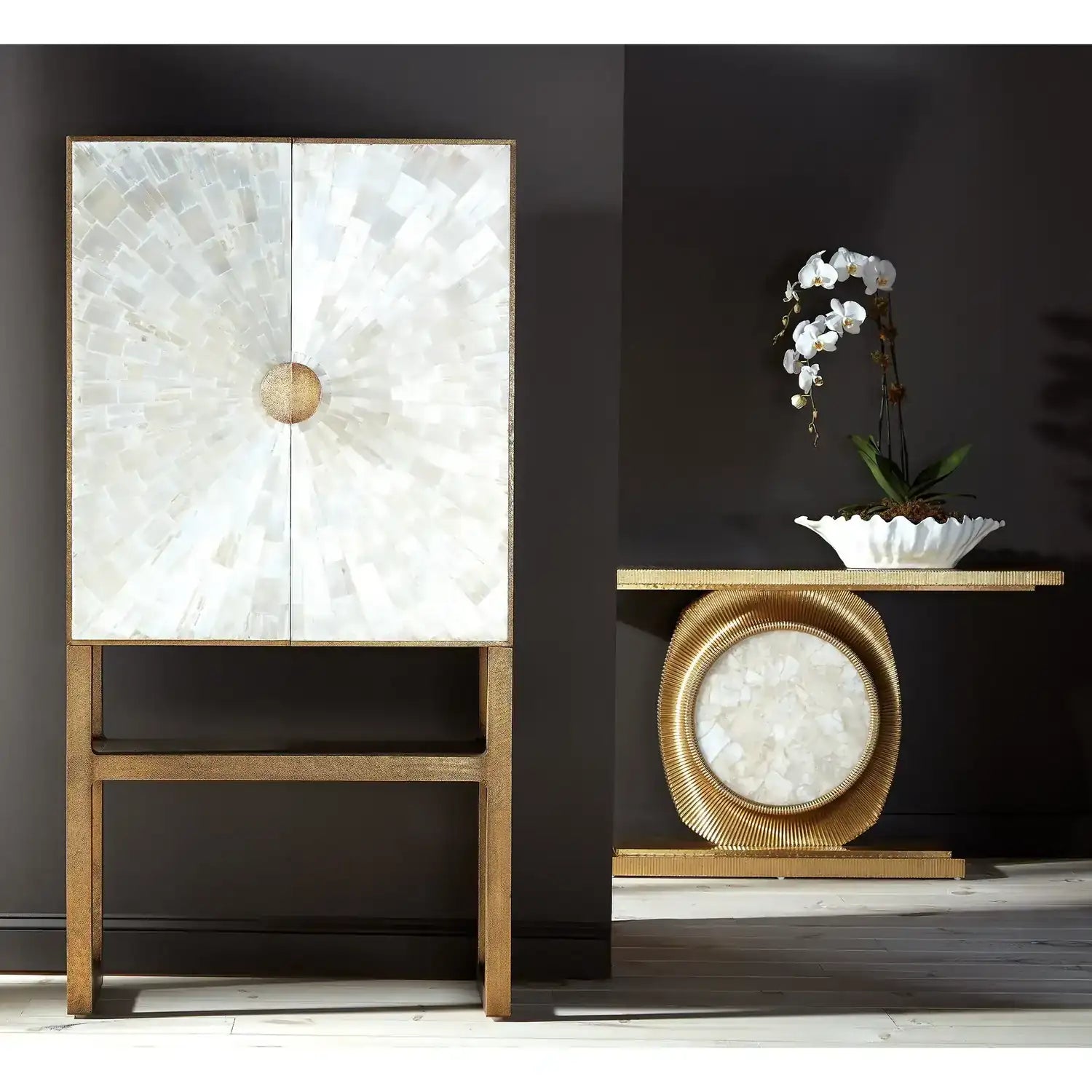 GLOBAL VIEWS GYPSUM BAR CABINET - Cabinets & Bar