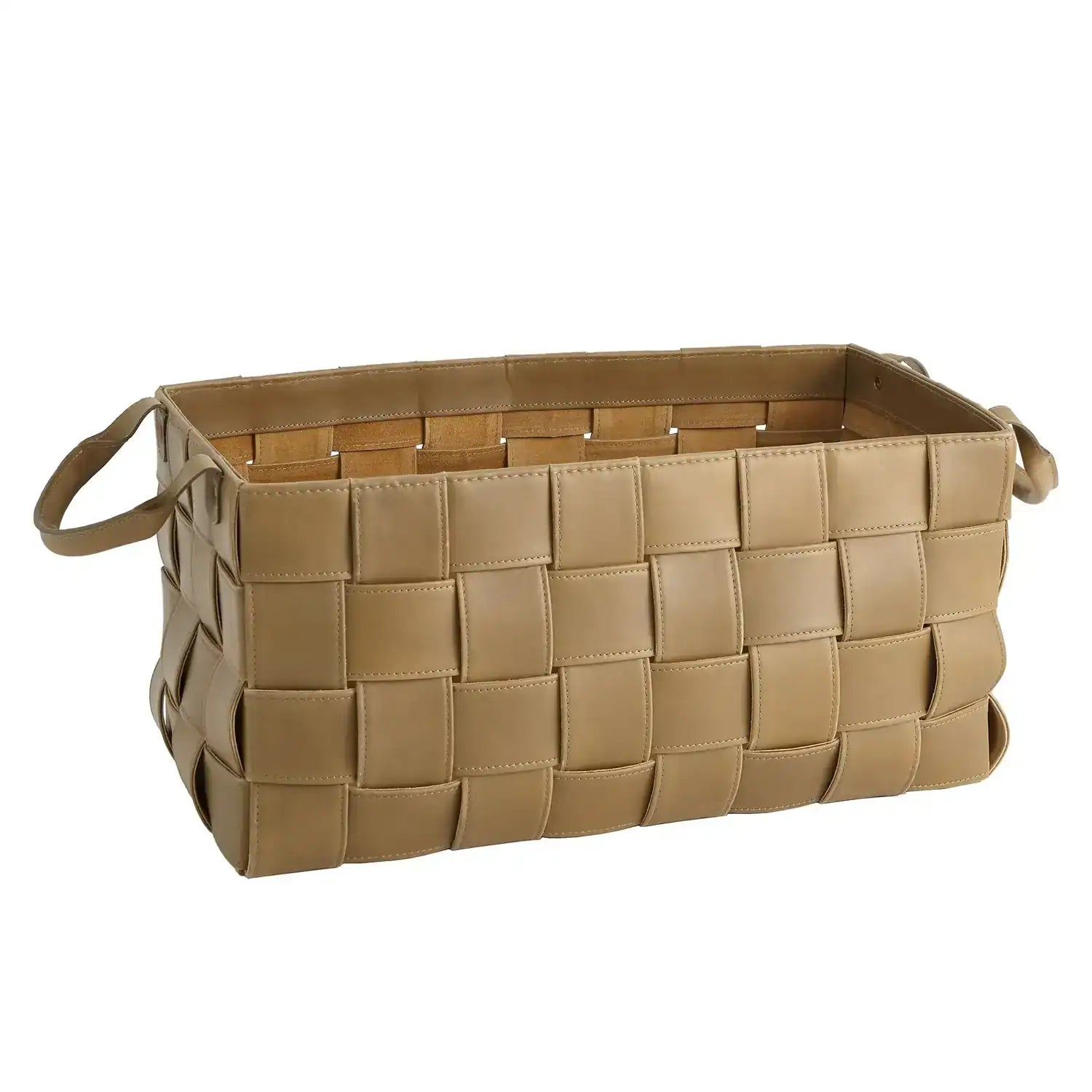 GLOBAL VIEWS SOFT WOVEN LEATHER BASKET - Decorative Accents