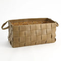 GLOBAL VIEWS SOFT WOVEN LEATHER BASKET - Decorative Accents