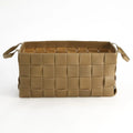 GLOBAL VIEWS SOFT WOVEN LEATHER BASKET - Decorative Accents