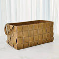 GLOBAL VIEWS SOFT WOVEN LEATHER BASKET - Decorative Accents
