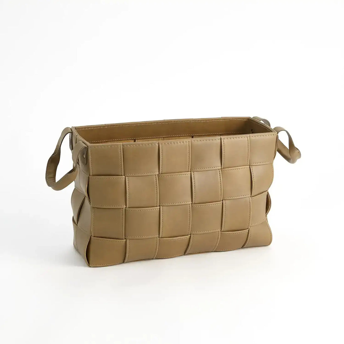 GLOBAL VIEWS SOFT WOVEN LEATHER BASKET - Decorative Accents
