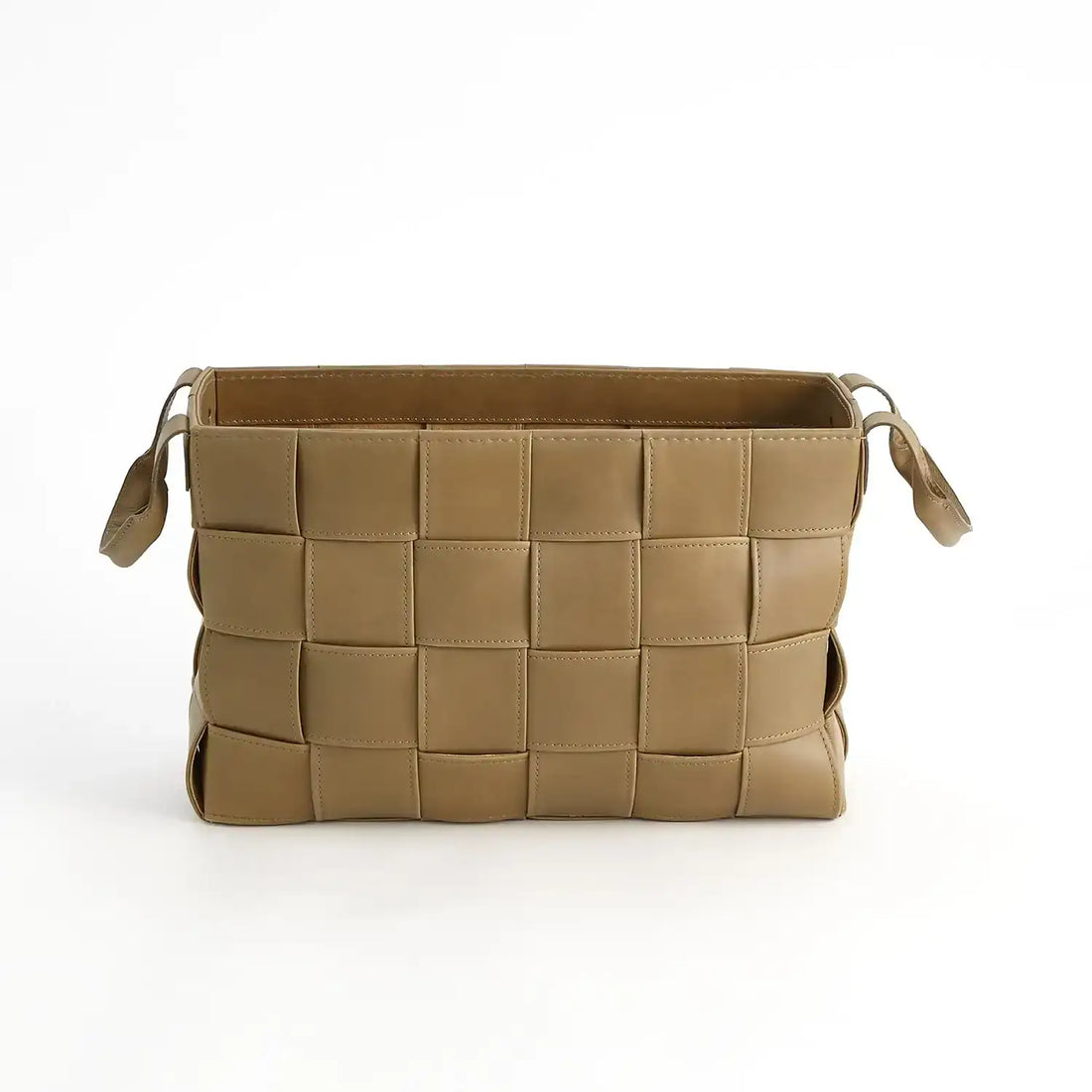 GLOBAL VIEWS SOFT WOVEN LEATHER BASKET - Decorative Accents