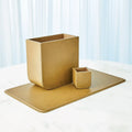 GLOBAL VIEWS RADIUS EDGE LEATHER WASTEBASKET - Decorative Accents