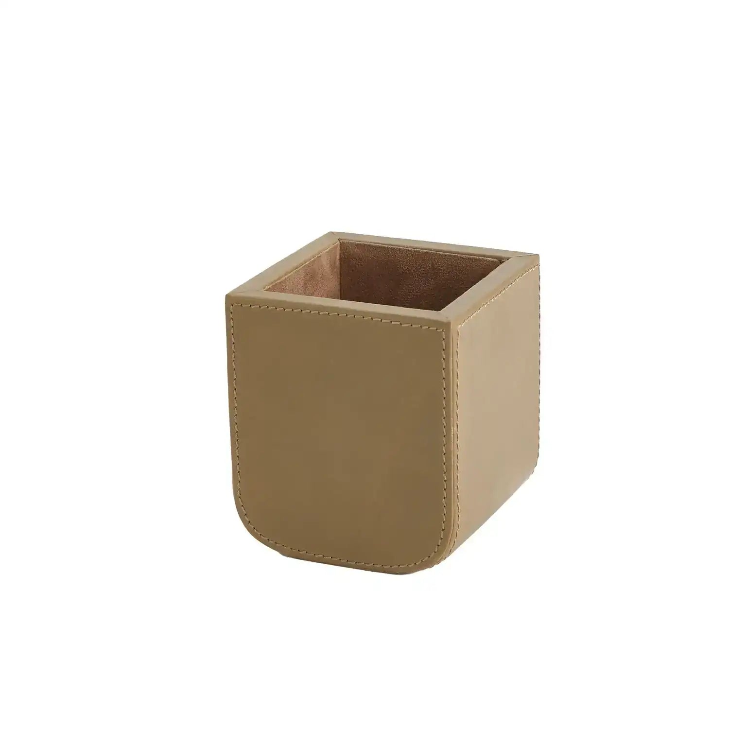GLOBAL VIEWS RADIUS EDGE LEATHER PENCIL CUP - Decorative Accents