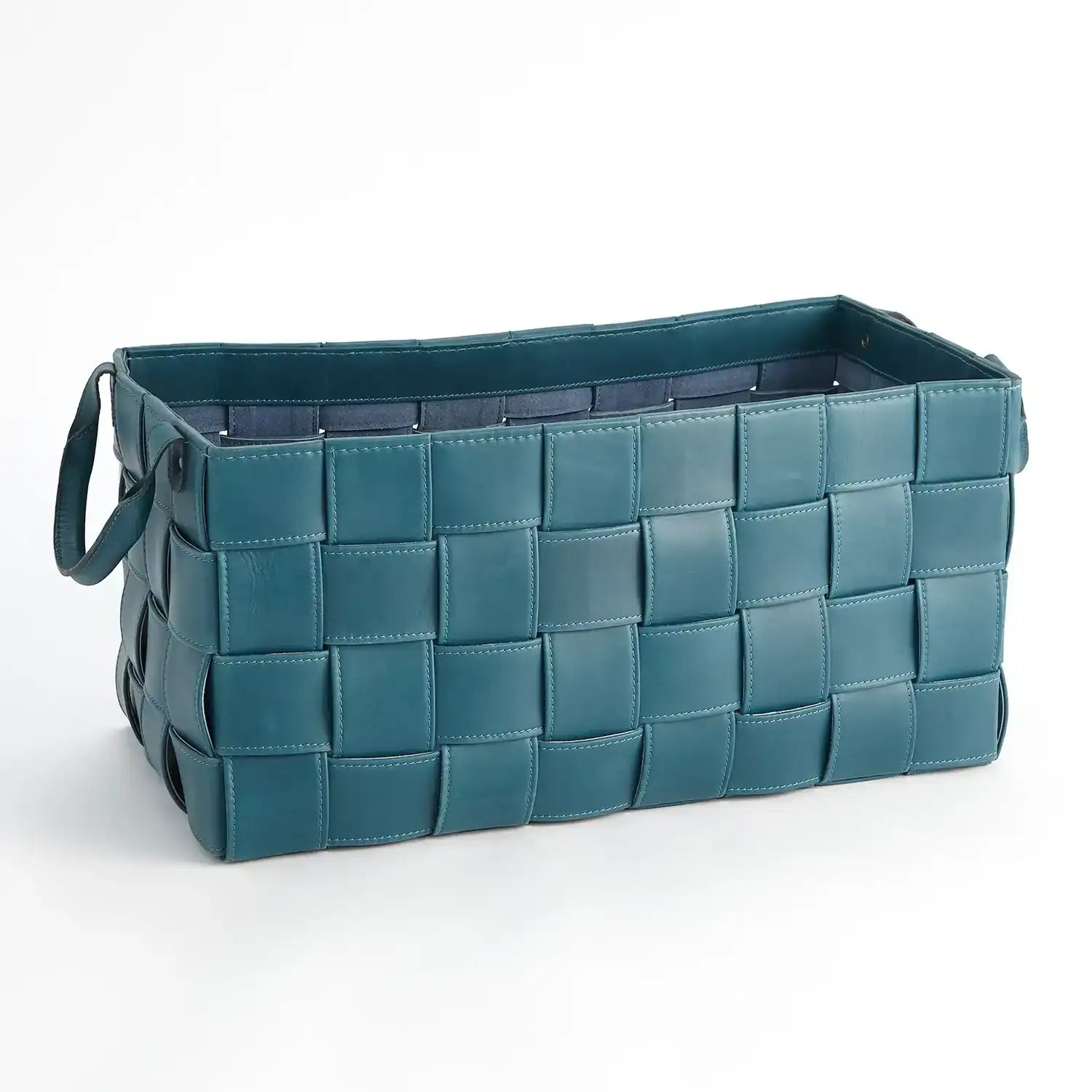 GLOBAL VIEWS SOFT WOVEN LEATHER BASKET - Decorative Accents