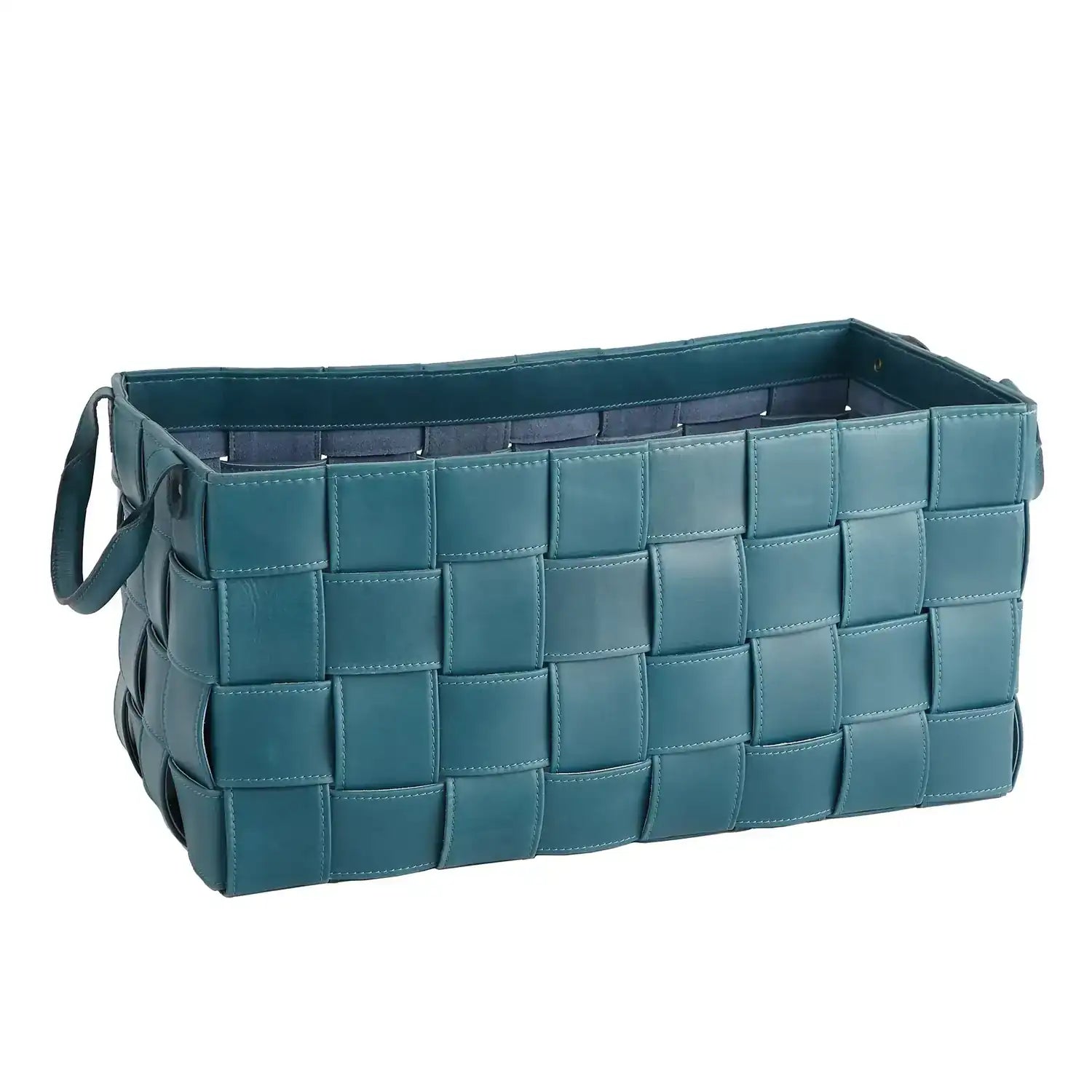 GLOBAL VIEWS SOFT WOVEN LEATHER BASKET - Decorative Accents