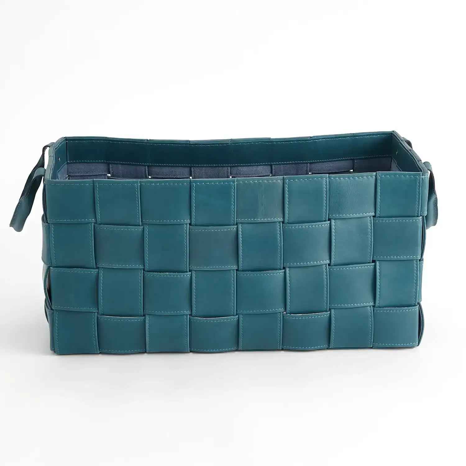 GLOBAL VIEWS SOFT WOVEN LEATHER BASKET - Decorative Accents