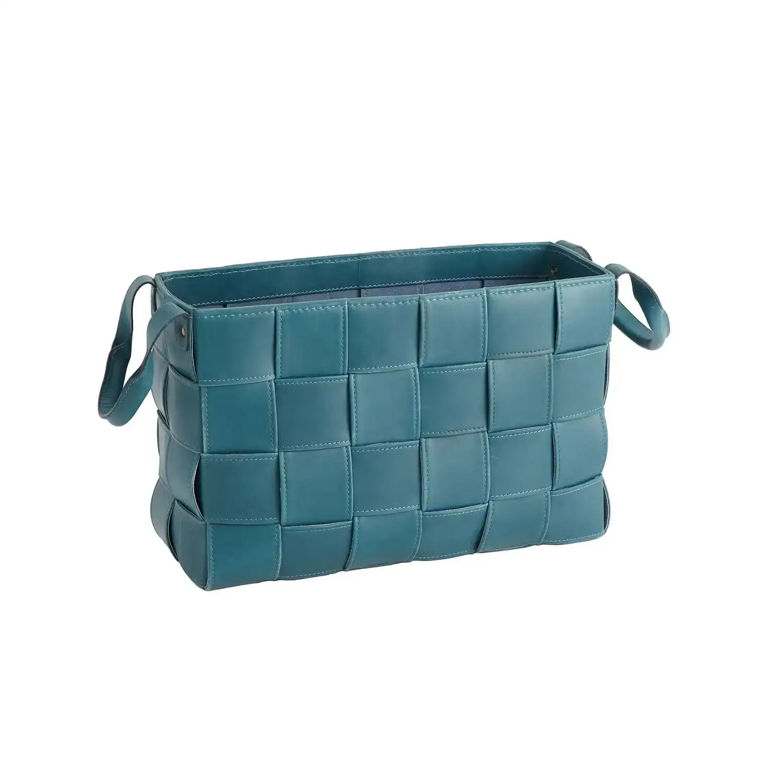 GLOBAL VIEWS SOFT WOVEN LEATHER BASKET - Decorative Accents