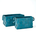 GLOBAL VIEWS SOFT WOVEN LEATHER BASKET - Decorative Accents