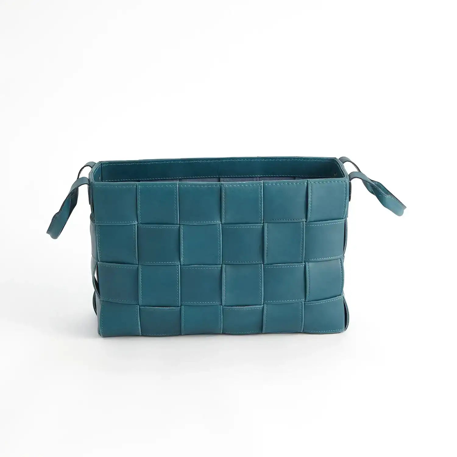 GLOBAL VIEWS SOFT WOVEN LEATHER BASKET - Decorative Accents