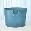 GLOBAL VIEWS OVERSIZED OVAL LEATHER BASKET - Decorative Accents