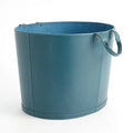 GLOBAL VIEWS OVERSIZED OVAL LEATHER BASKET - Decorative Accents