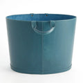 GLOBAL VIEWS OVERSIZED OVAL LEATHER BASKET - Decorative Accents