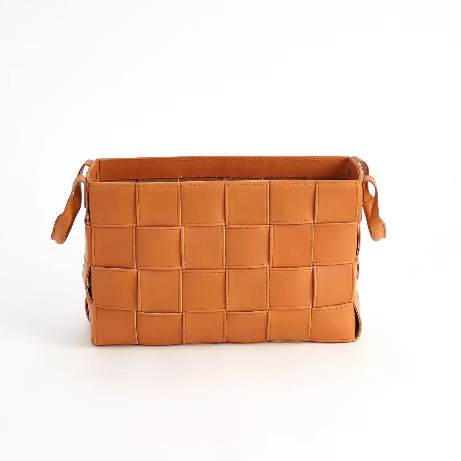 GLOBAL VIEWS SOFT WOVEN LEATHER BASKET - Decorative Accents